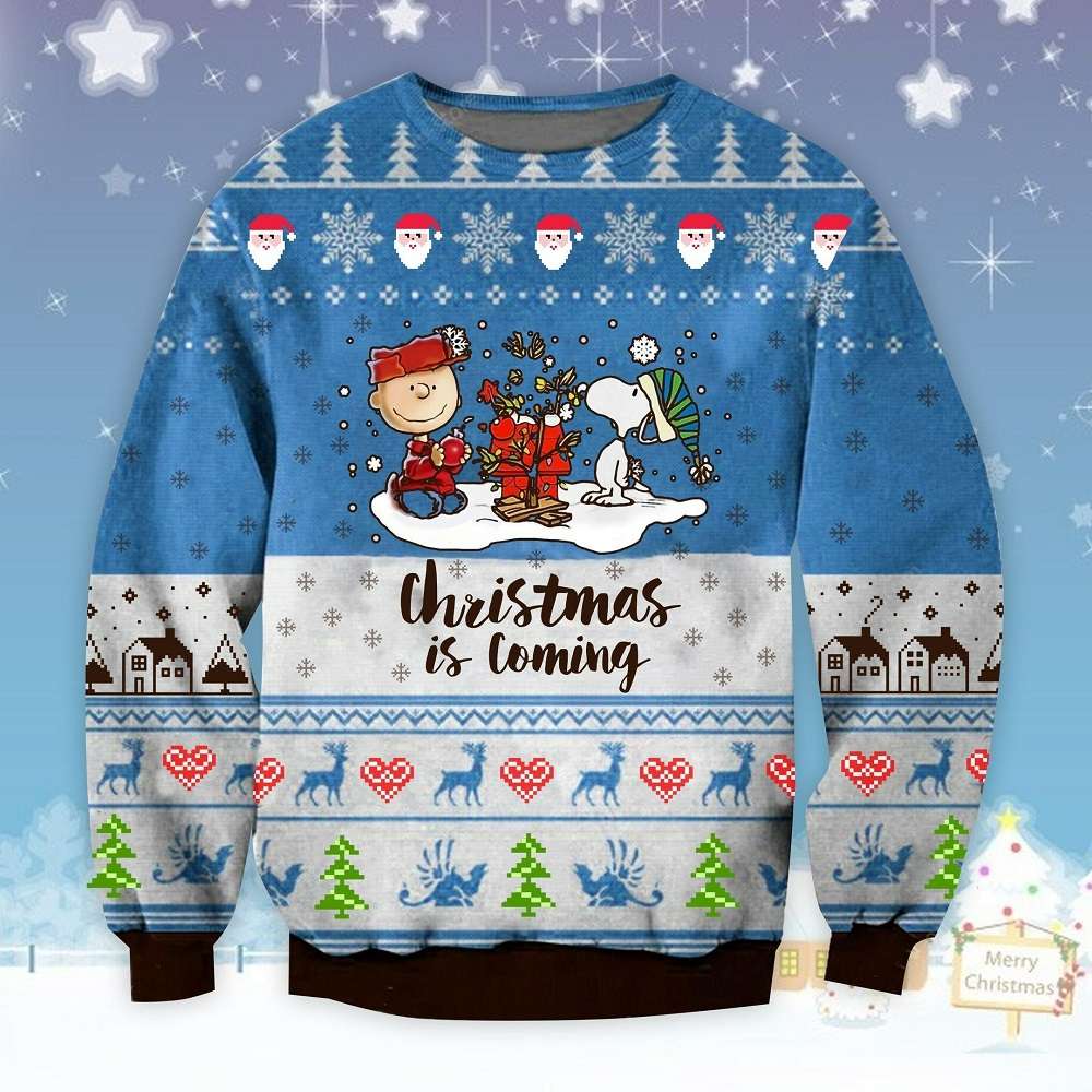 Peanut Snoopy Christmas Is Coming Ugly Christmas Sweater Peanut Snoopy Christmas Is Coming Ugly Christmas Sweater